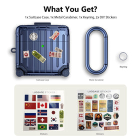 KOREDA AirPods 4 suitcase materials—tough TPU and PC construction for protection.