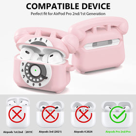 KOREDA AirPods Pro 2 pink case side view highlights soft-touch silicone.