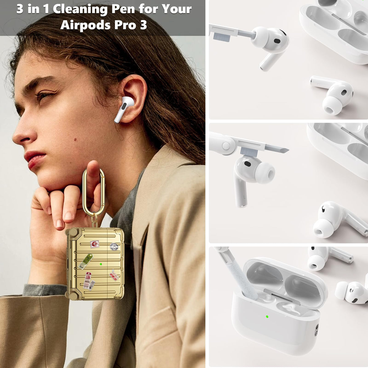 KOREDA AirPods Pro 3 case comes with cleaner kit to remove dust.
