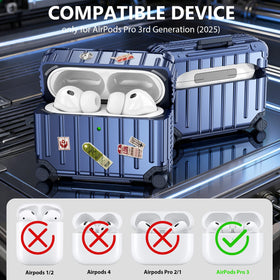 KOREDA AirPods Pro 3 case with DIY stickers blue, personalize your case