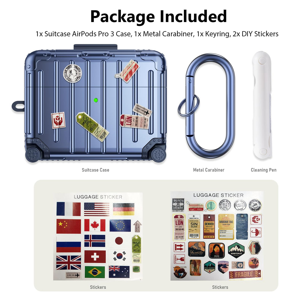 KOREDA AirPods Pro 3 case gift-ready blue for friends and family