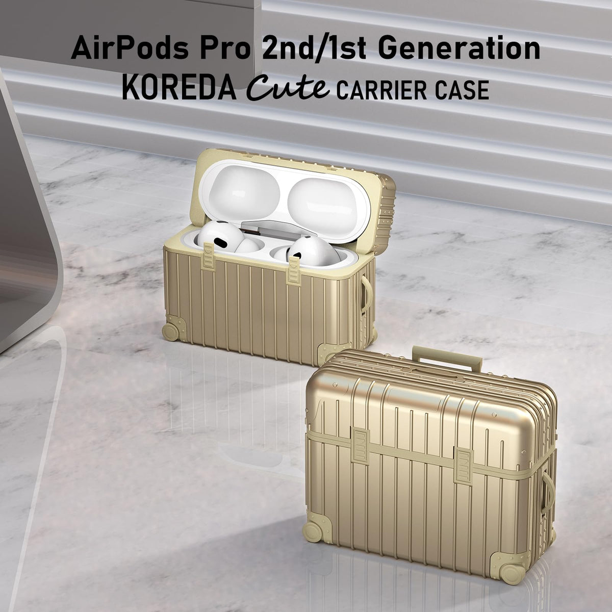 KOREDA AirPods Pro suitcase back view showing full charging access
