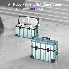 KOREDA AirPods Pro suitcase case side design shows trendy look and full charging access.