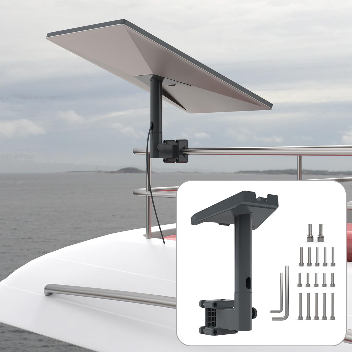 Koroao compact bracket kit enables easy installation on pipes or poles