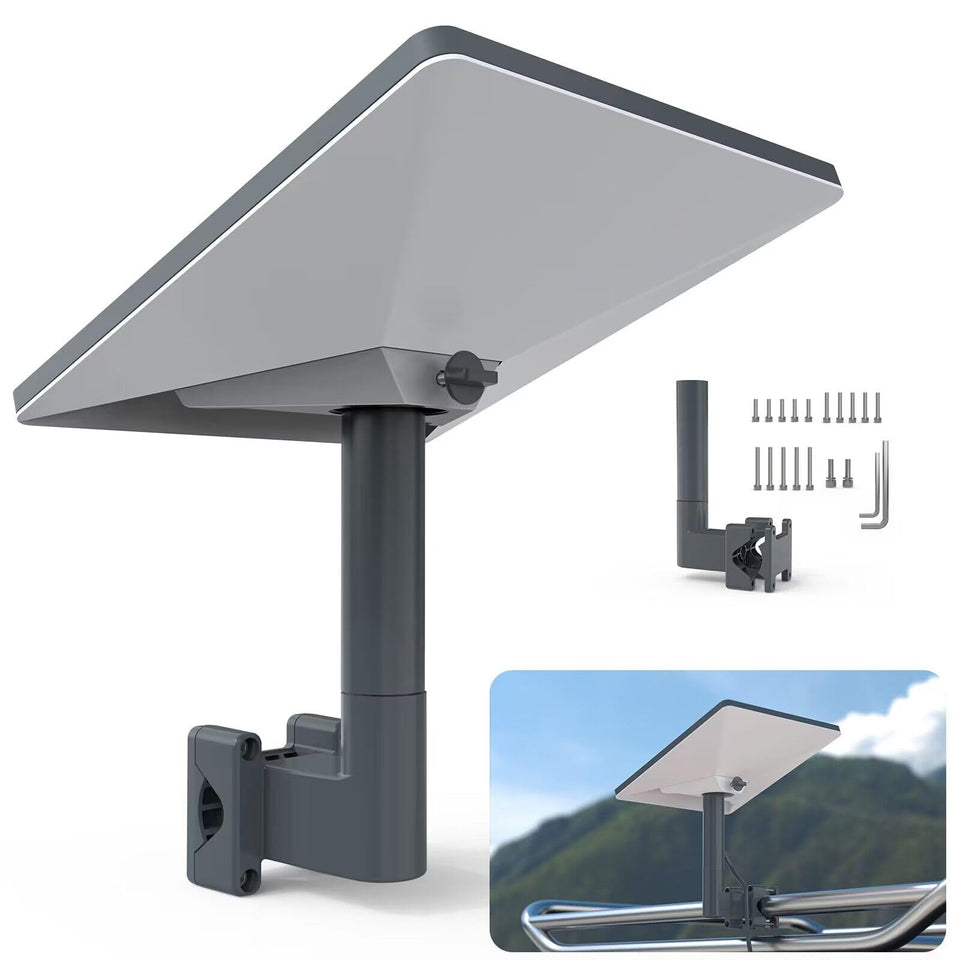 Koroao front view of mount holding Starlink Mini, shows secure placement and stability