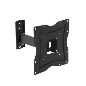 Kortek full-motion TV mount front view showing flexible positioning for various seating angles.
