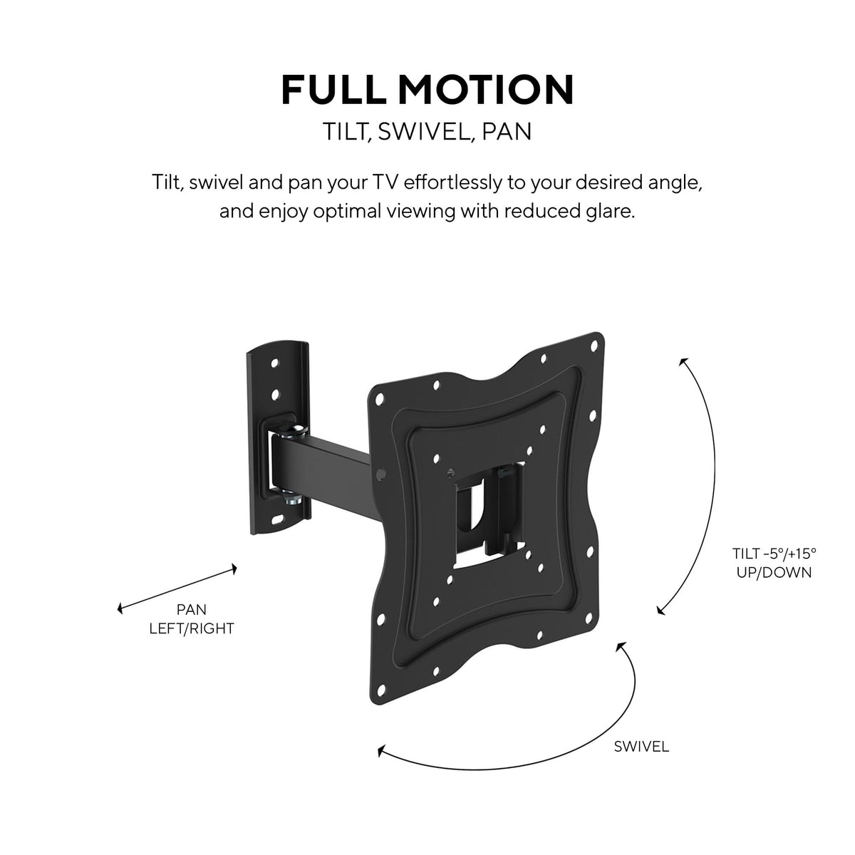 Kortek heavy-duty steel construction ensures durable TV support.