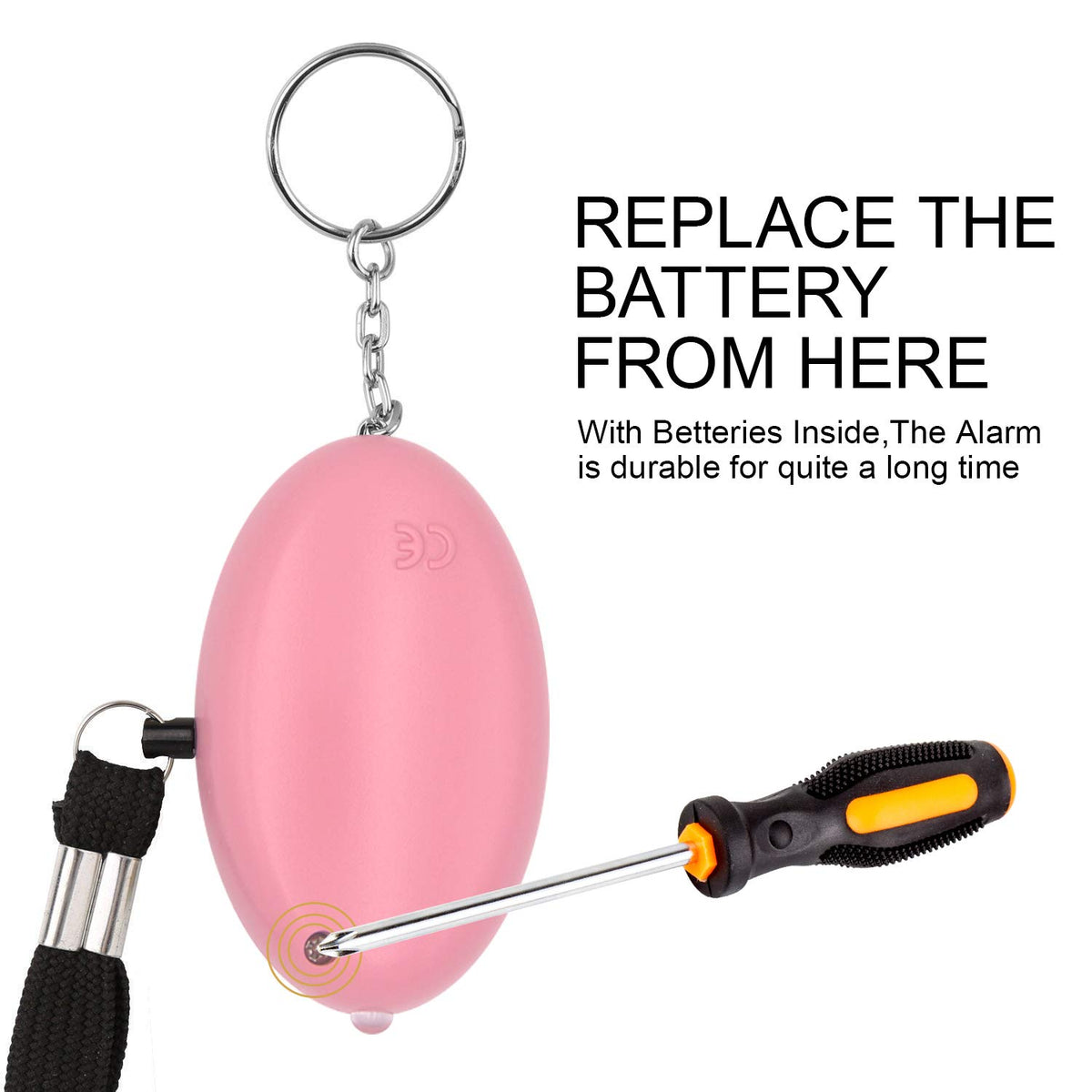 KOSIN Safe Sound Alarm with LR44 batteries ensures long-lasting power.