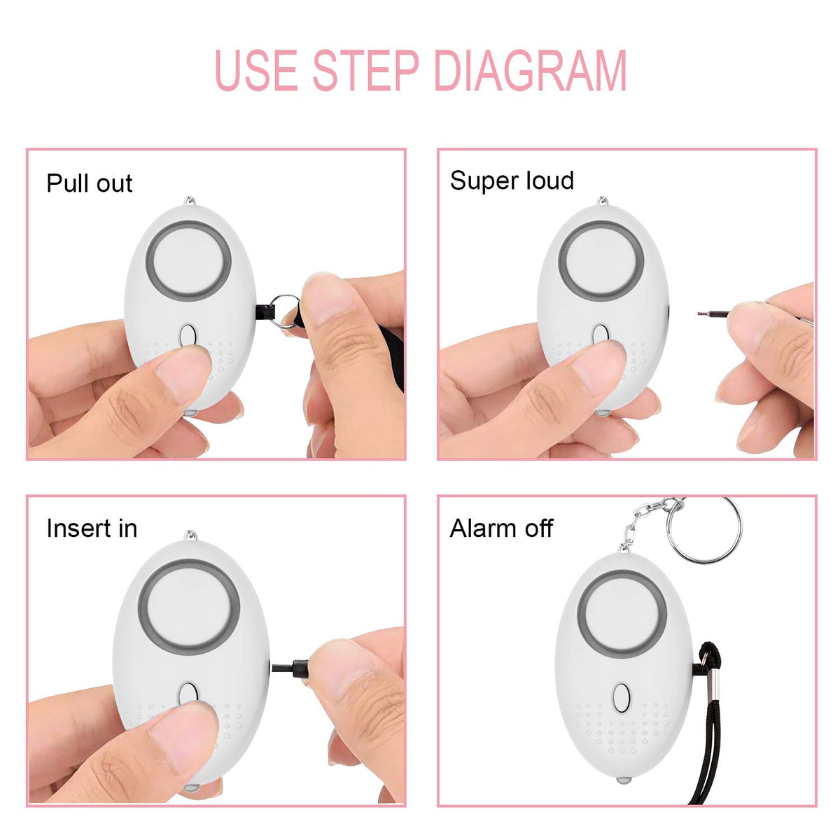 KOSIN Safe Sound Alarm keychain compact design for easy attachment.