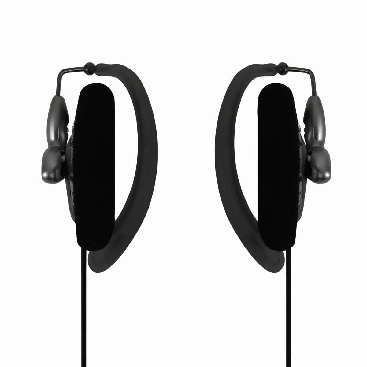 Koss KSC75 retro-style ear clip design with secure fit for active use.