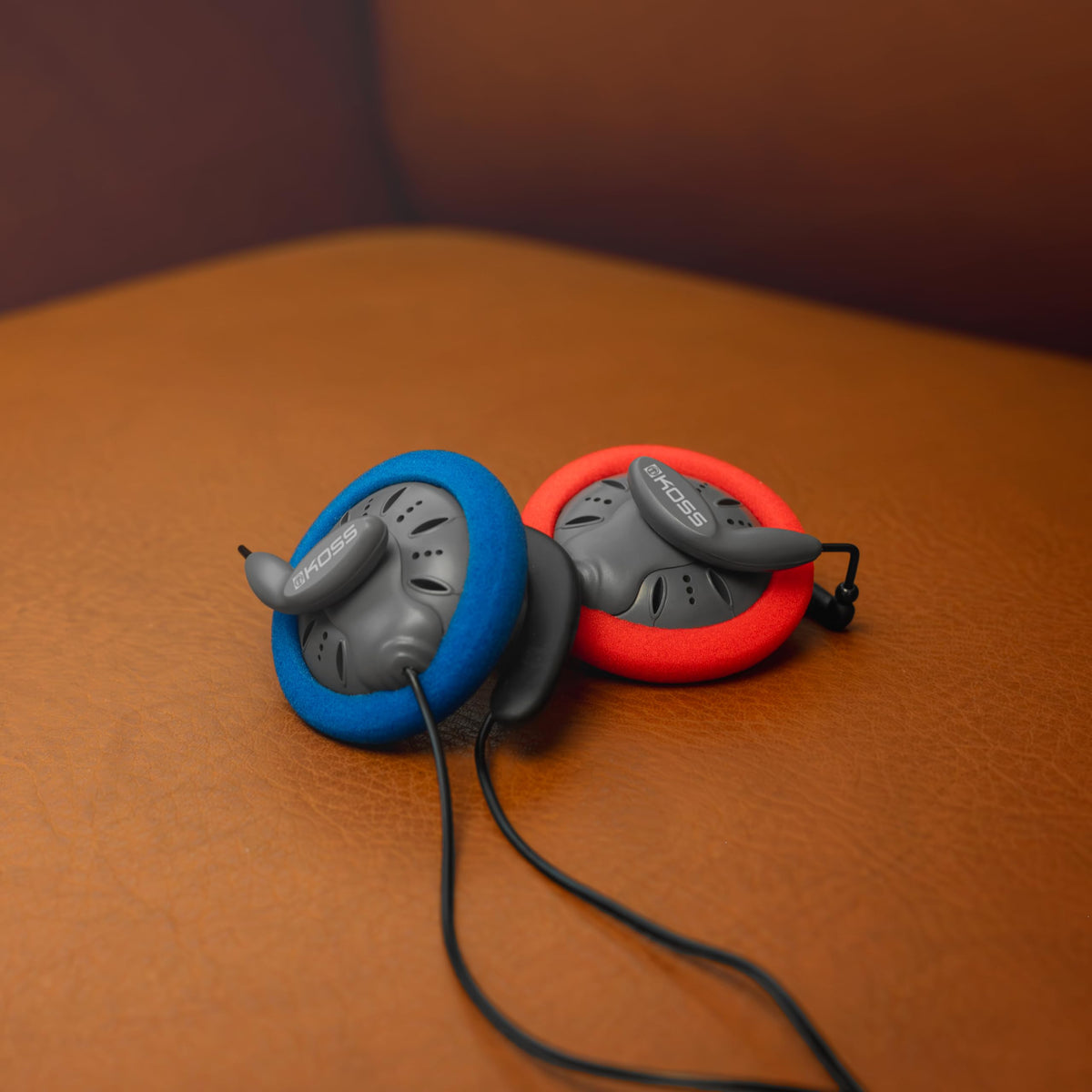 Koss KSC75 titanium drivers close-up showing precise sound with minimal distortion.