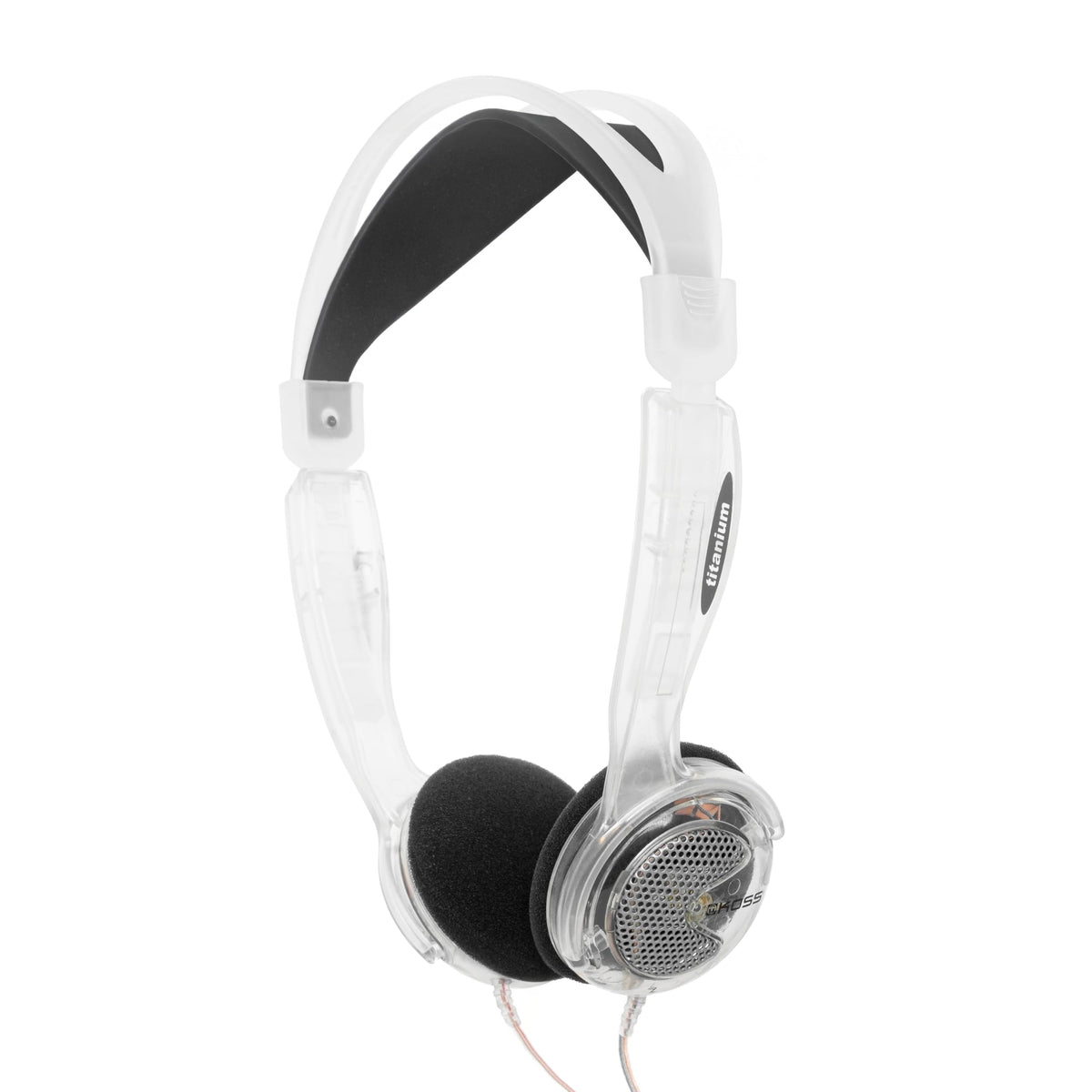 Koss KTXPro1 clear on-ear headphones design delivering crisp, detailed sound for everyday listening.