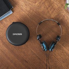 Koss case inside backpack showing compact scale and convenient portability