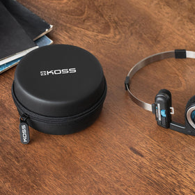 Koss case interior lining detail protecting earpads and cable from damage