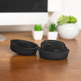 Koss case on a commuter table illustrating travel-ready protection and style