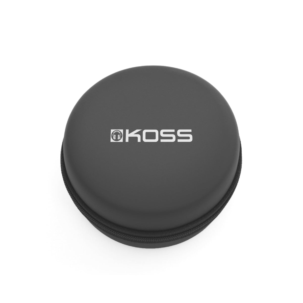 Koss case open with Porta Pro headphones demonstrating snug fit and protection