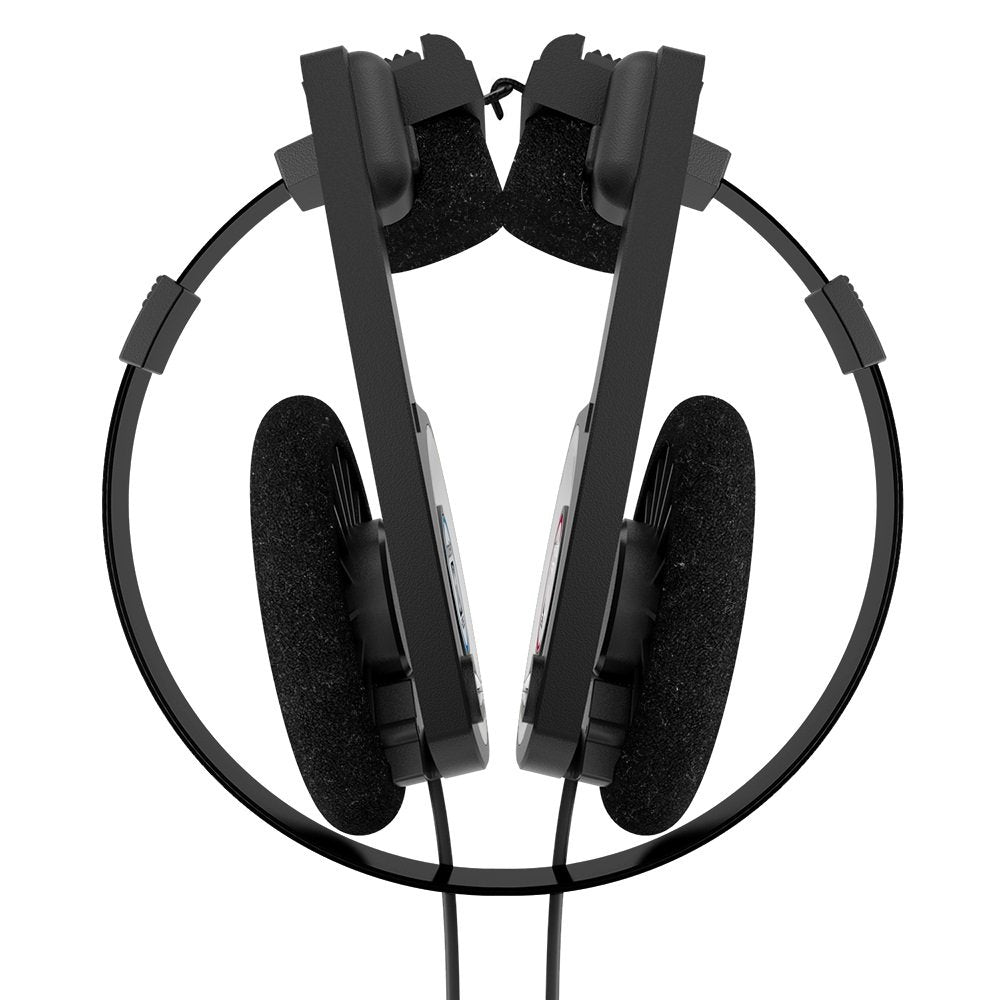 Close-up of Koss Porta Pro earpad and temporal-comfort pads showing comfortable fit