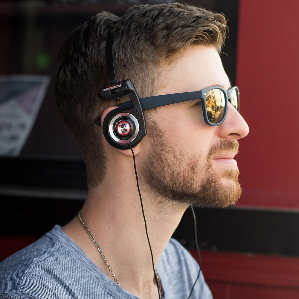 Koss Porta Pro adjustable headband and multi-pivoting ear plate detail for personalized fit