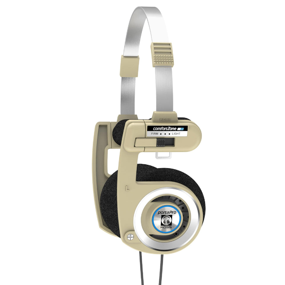 Koss Porta Pro Limited Edition front view showing retro on-ear design and beige finish