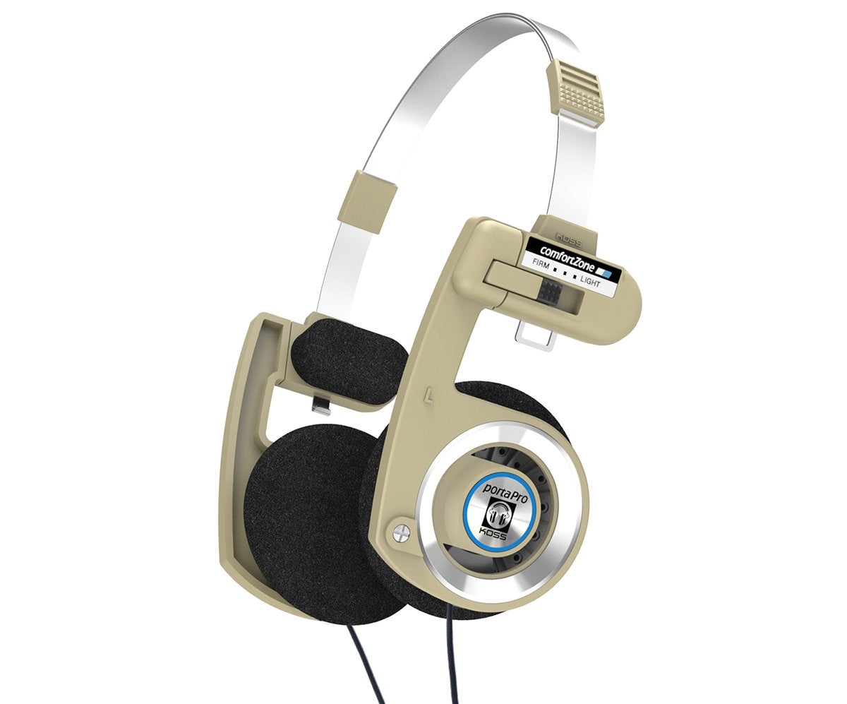 Koss Porta Pro Limited Edition side view highlights portable, foldable construction for easy travel
