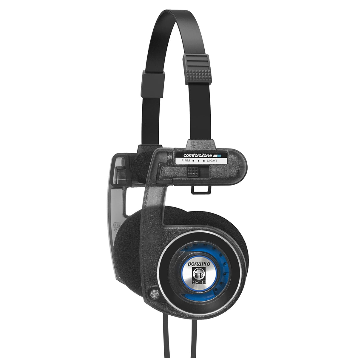 Koss Porta Pro Utility front view showing stealth grey finish and open-back design for clear sound