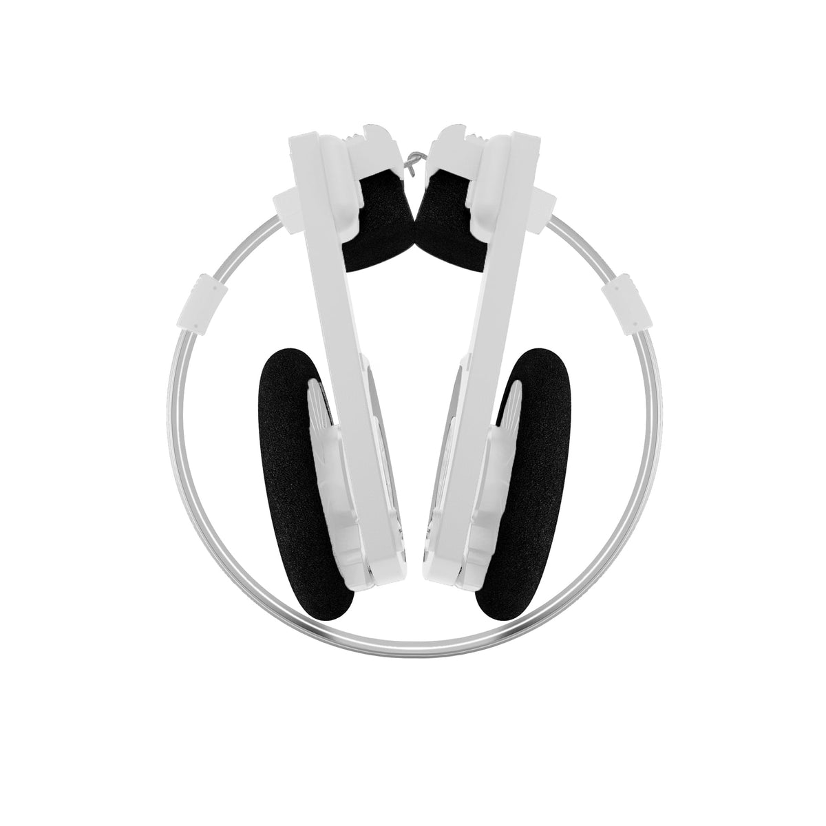 Folded Koss Porta Pro Wireless 2.0 Arctic White, travel-ready and space-saving.