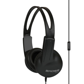 Koss UR10i lightweight on-ear headphones in black for comfortable listening.