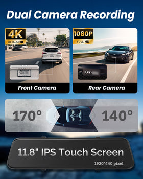 KOUENOM 12-inch IPS screen with bright, stable display