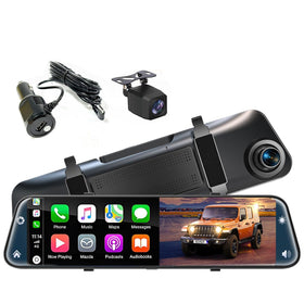 KOUENOM 12-inch rearview mirror dash cam front camera 4K clarity for driving