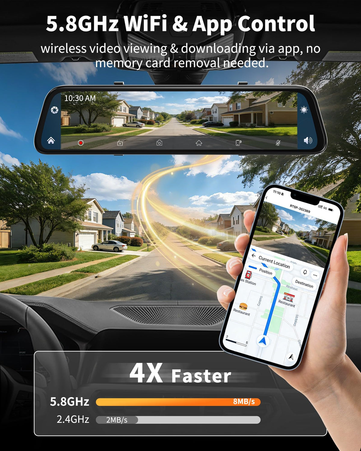 KOUENOM 2026 ultrawide 13-inch split-screen view enhances road awareness.