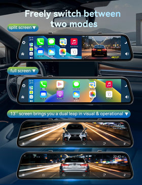 KOUENOM 2026 ultrawide 13-inch wireless CarPlay for cable-free connectivity.