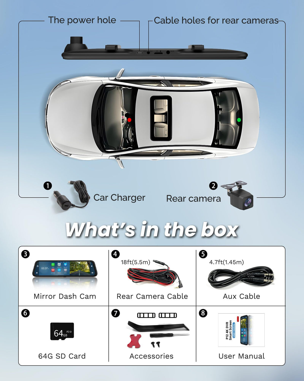 KOUENOM multiple audio outputs to connect to car stereo