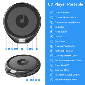 KOVCDVI portable CD player ready for hiking and outdoor use.