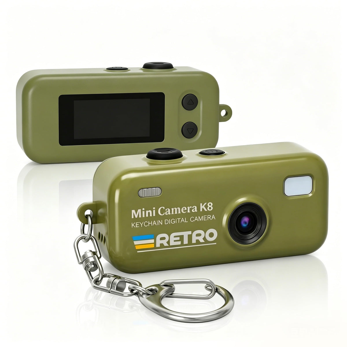 KoveYzao Keychain Digital Camera front view for quick on-the-go photo and video capture.