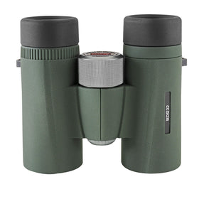 Kowa BD II XD 8x32 binocular close-up of lenses, showing XD glass for sharp detail