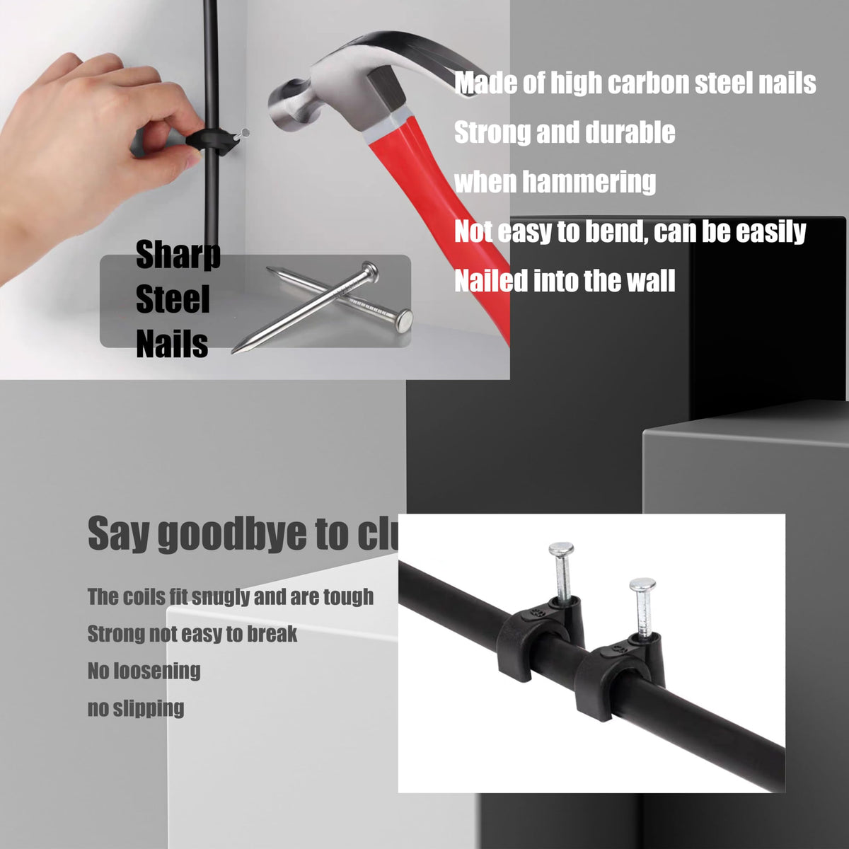 KOXXIAMOQ clips securing ethernet cable on wall for tidy routing