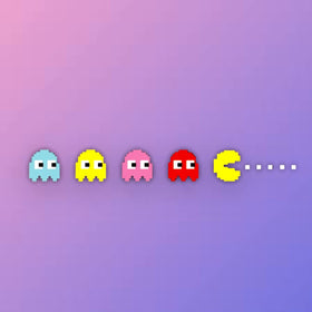 KOZUKI Pac-Man close-up of print detail for vibrant, long-lasting color