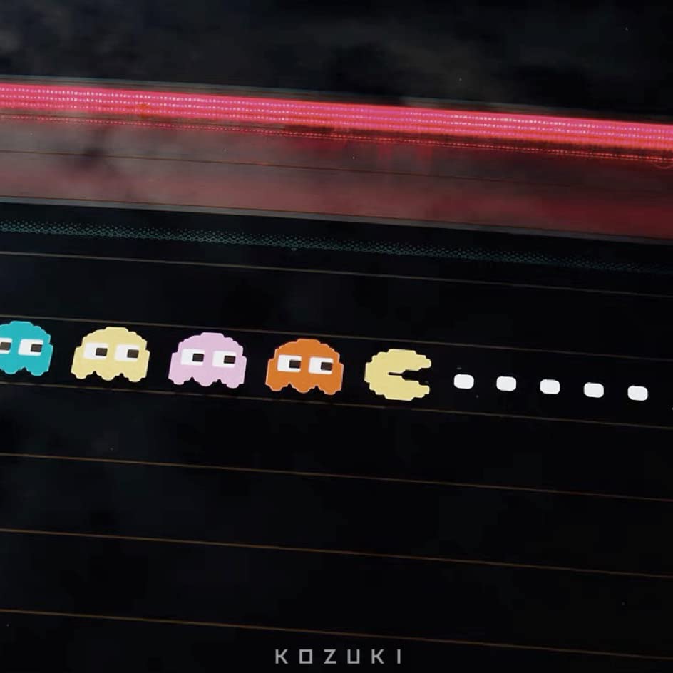 KOZUKI Pac-Man applied on car bumper showing weather-resistant hold