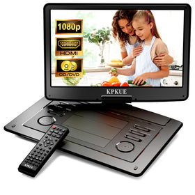 KPKUE 18in portable DVD screen with wide viewing angle for family road trips.