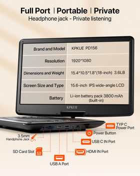 KPKUE anti-glare 1080p display reduces glare for comfortable viewing.