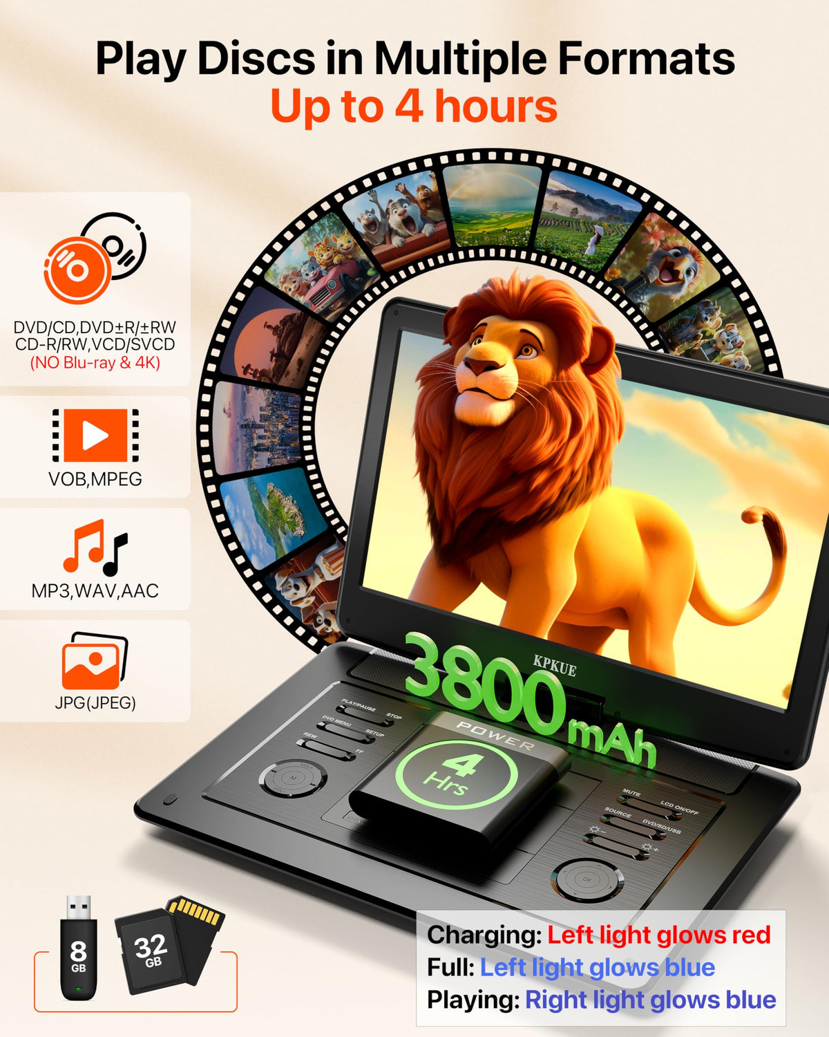 KPKUE HDMI and Type-C connectivity enables external display or gaming.