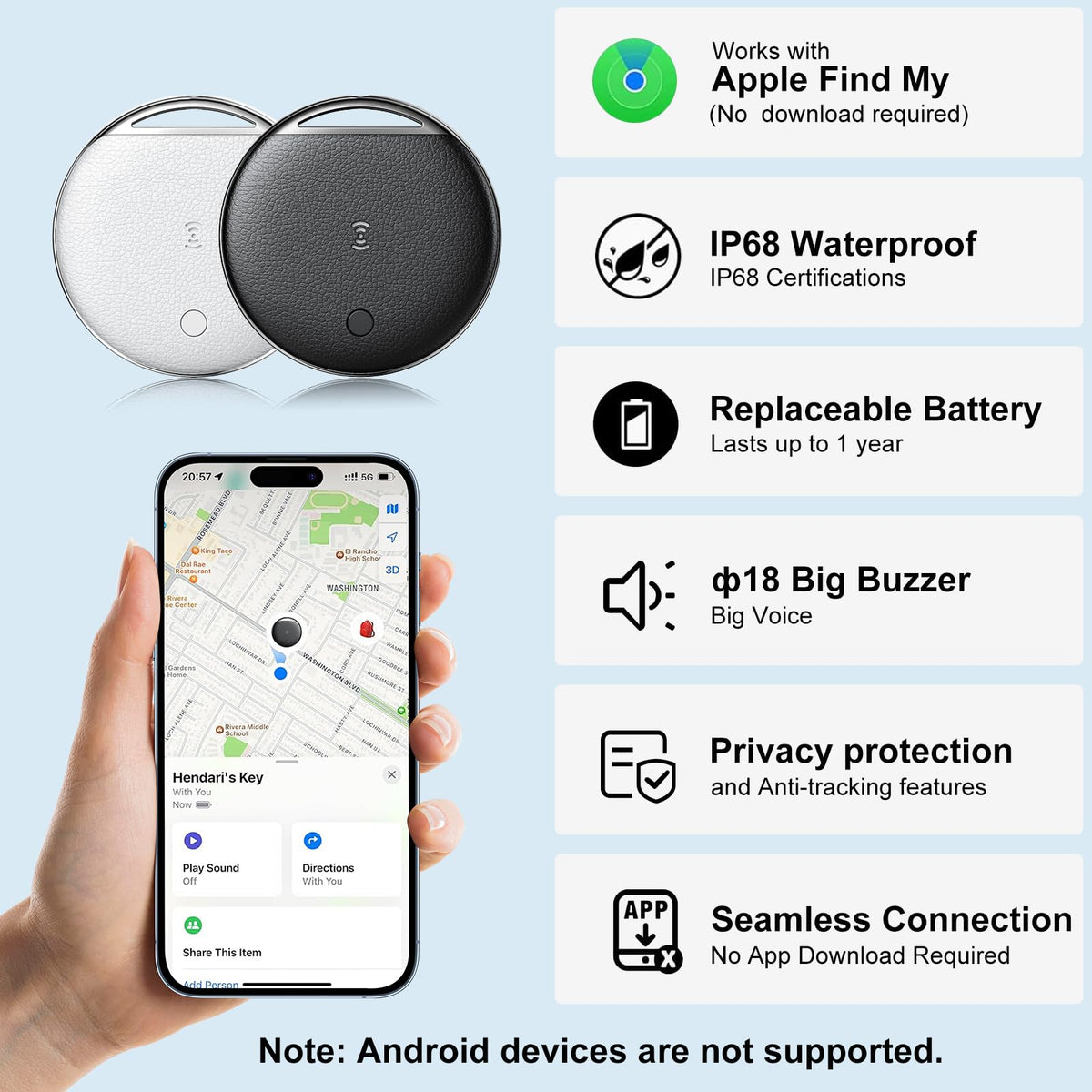 KPMARE Air Tracker luggage tag helps locate bags worldwide via Find My