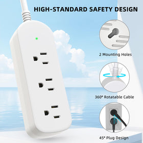 KPQ five-foot cord keeps outlets reachable while reducing clutter.