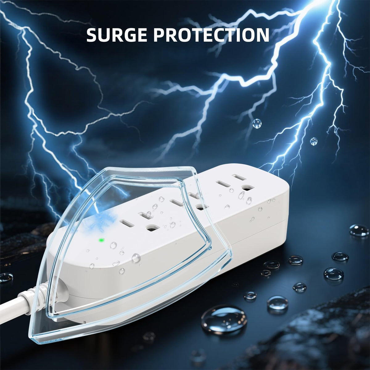KPQ power strip with three outlets for versatile outdoor setups.