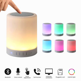 KPR Night Light Bluetooth Speaker with SD card playback for offline listening in a cozy setup.