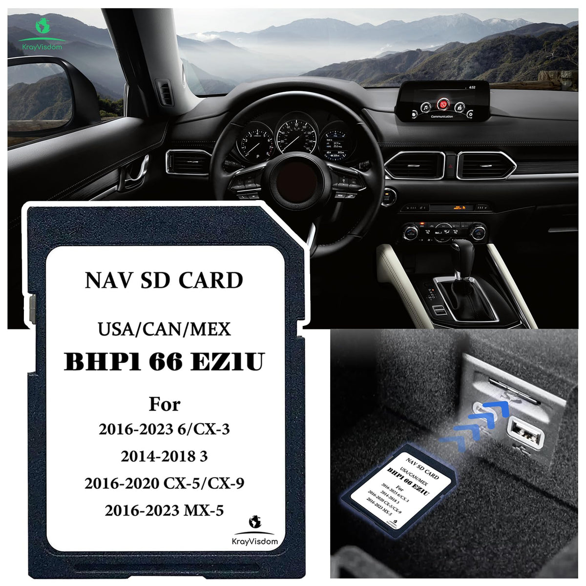 KrayVisdom BHP166EZ1U route preview on screen for clear navigation