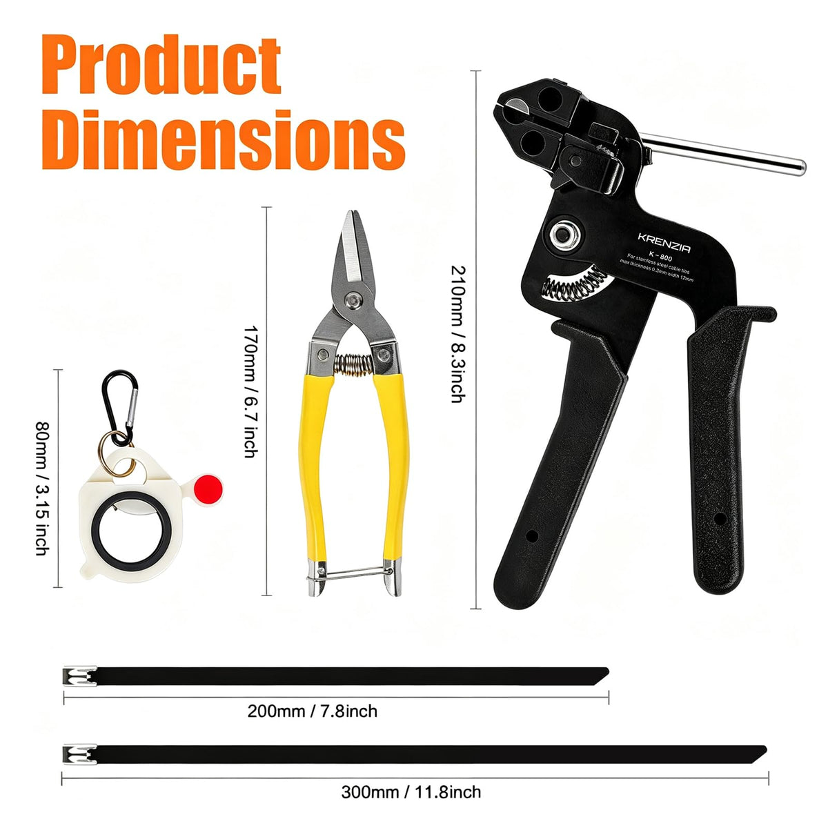 Krenzia cable tie gun closeup demonstrating ergonomic handle and cutter