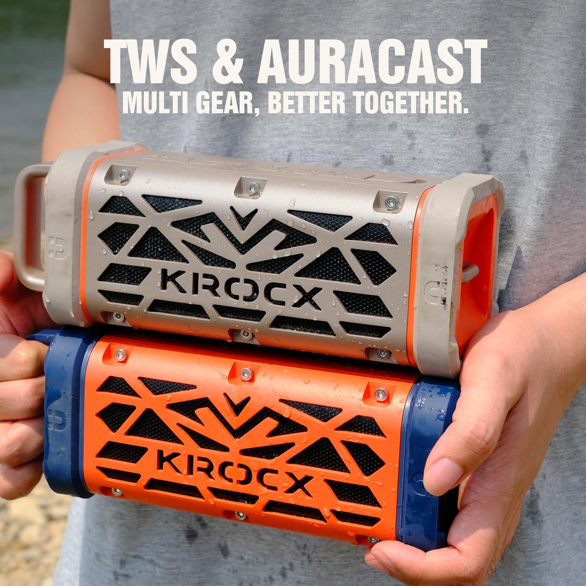 KROCX TRAVOR compact, travel-ready speaker fits camping and beach trips.