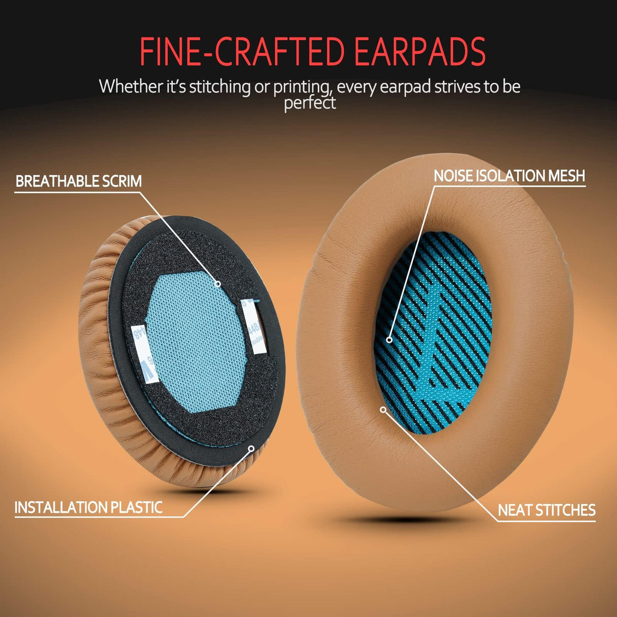 Krone Kalpasmos Bose earpad beige memory foam core for snug fit and isolation.