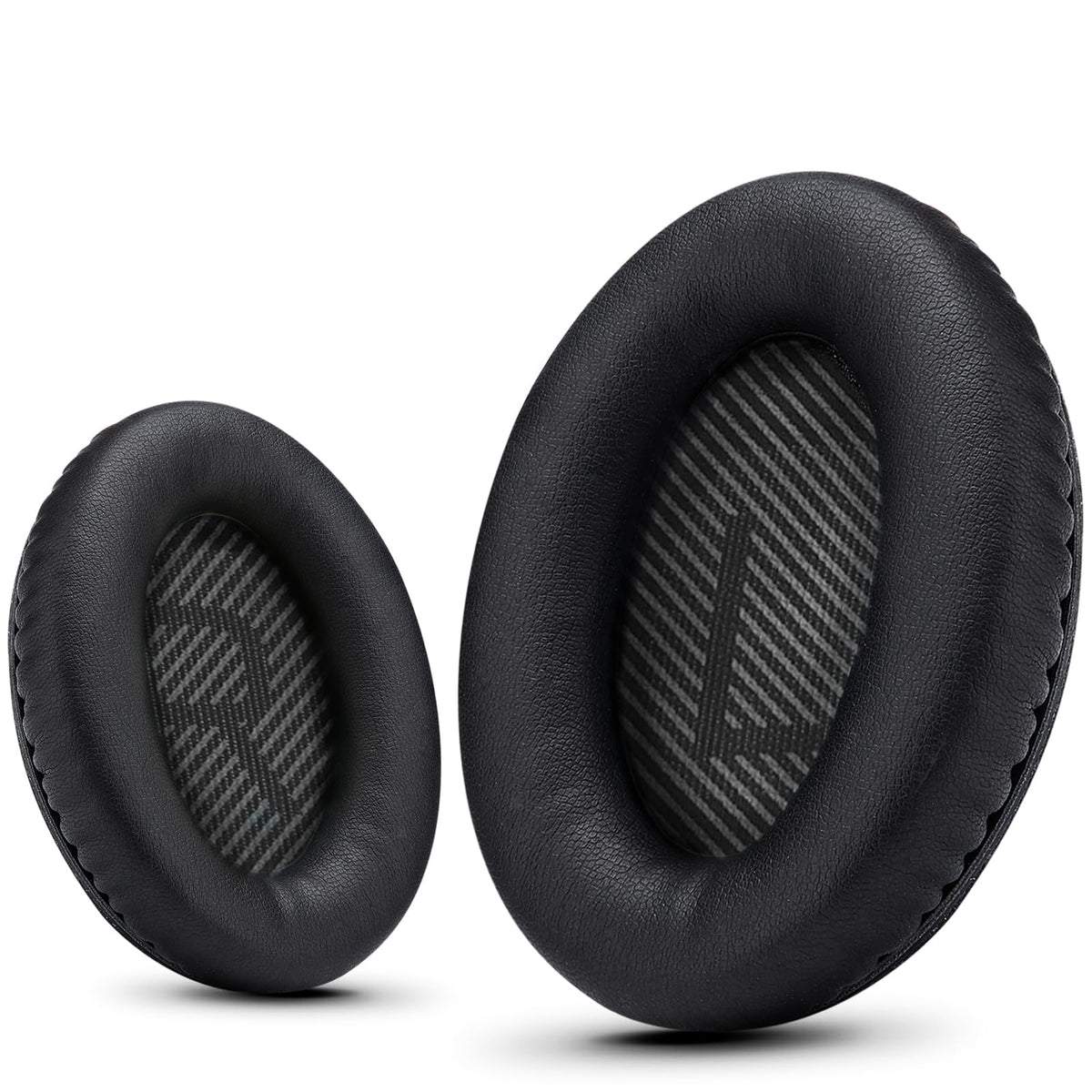 Krone Kalpasmos Bose earpad classic black front view with soft leather and memory foam